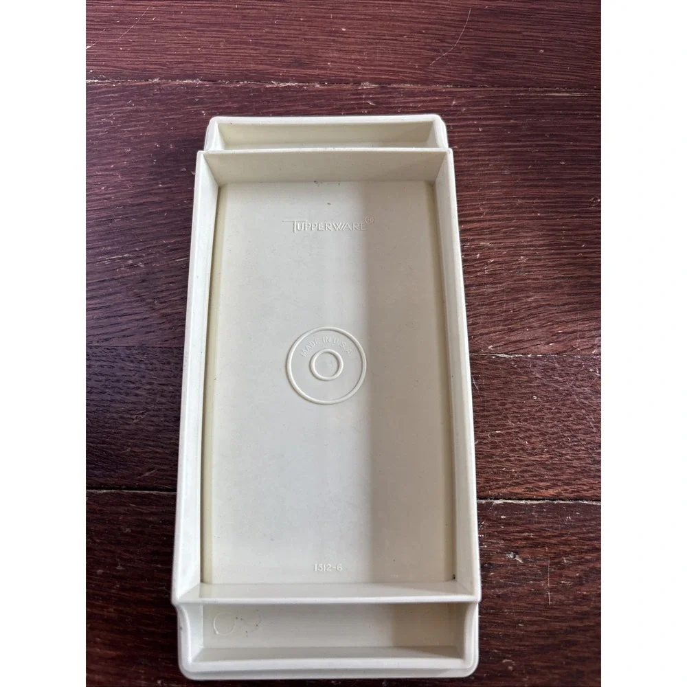 Vintage Tupperware Almond Double Stick Butter or Cream Cheese Keeper Dish w/ Lid